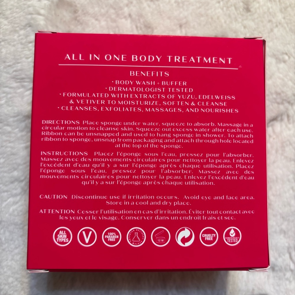 NEW Spongelle Scarlet Blush Exfoliating Buffer Body Wash Infused Red Pink NIB - Picture 7 of 8